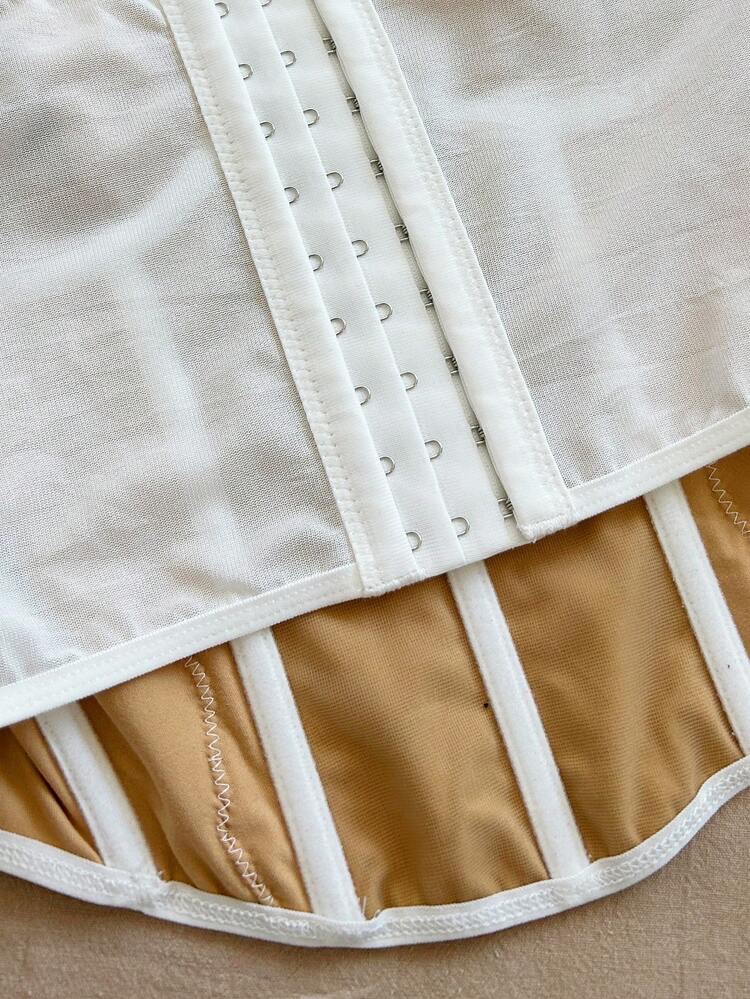 Camisola bustier elegante para mujer con ribete de encaje floral beige, a, foto 5
