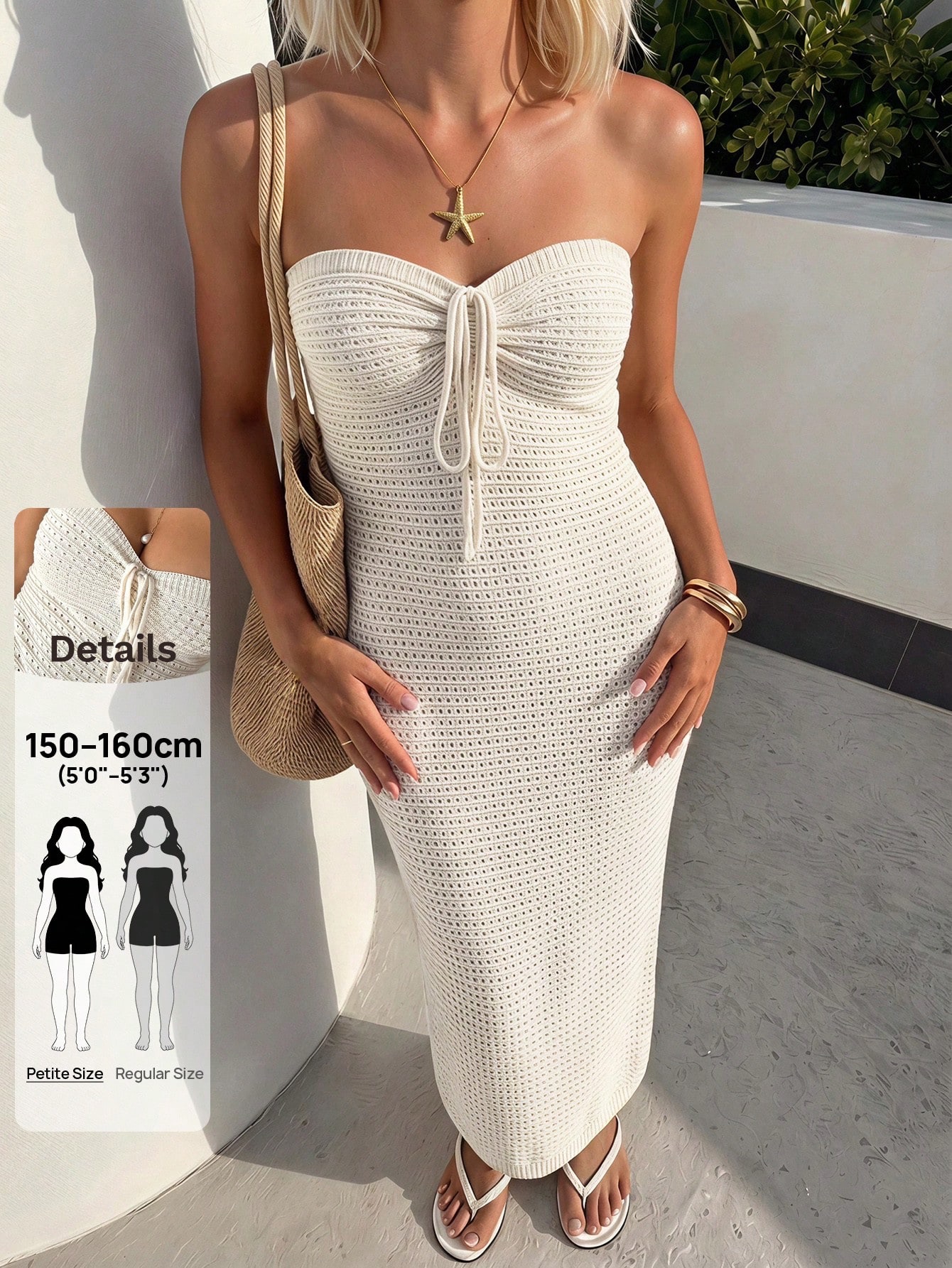 Vestido de tubo de mujer hecho a mano de ganchillo, romántico, para en albaricoque 3 · albaricoque 1 · albaricoque 2 · negro · azul · burdeos 1 · burdeos 2 · camel · rosa · verde menta · café integral · amarillo claro, talla Petite M · Petite XS · Petite L · Petite S · Petite XXS