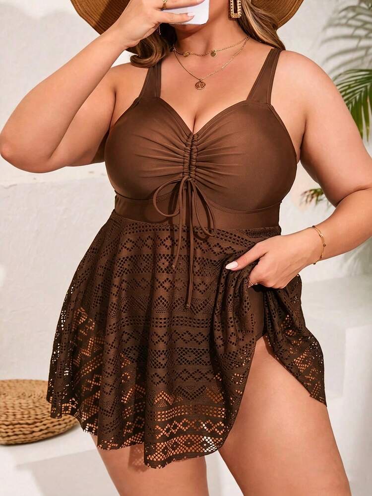 Curve Traje de baño de una pieza para mujer talla grande de unicolor,, foto 3