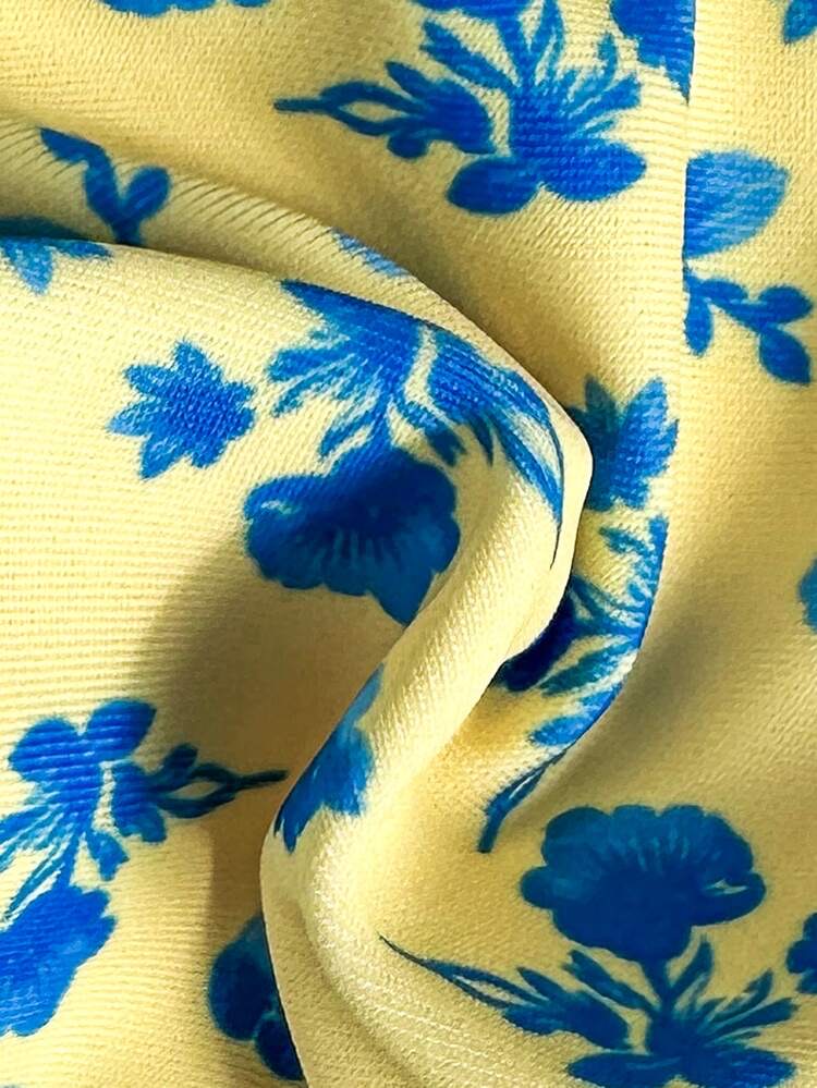 Conjunto de traje de baño sexy 2 en 1 para mujer con estampado amarill, foto 7