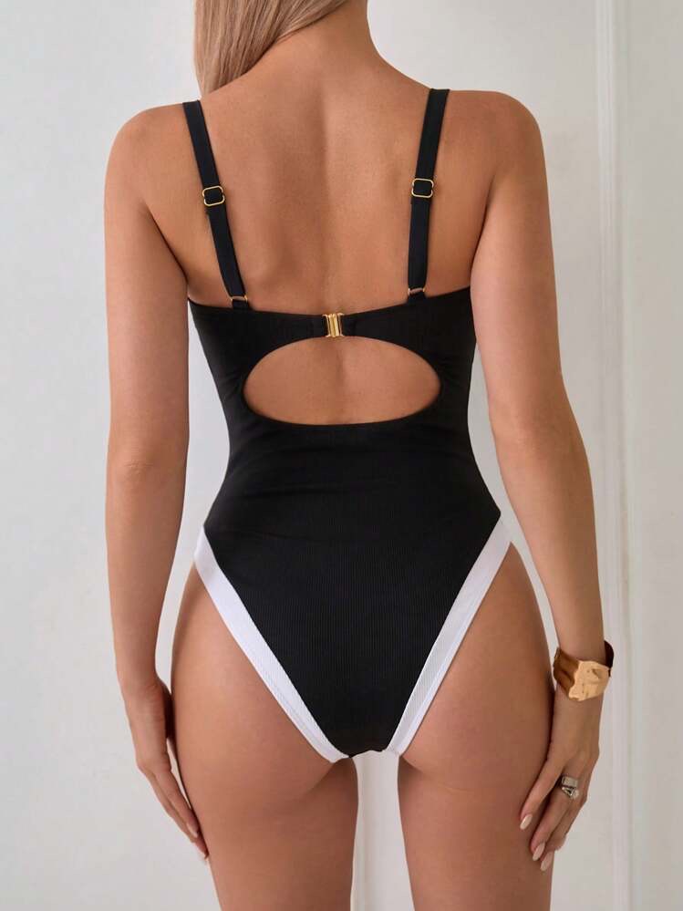 V-Neck Steel Underwire One-Piece Swimsuit Summe, foto 2