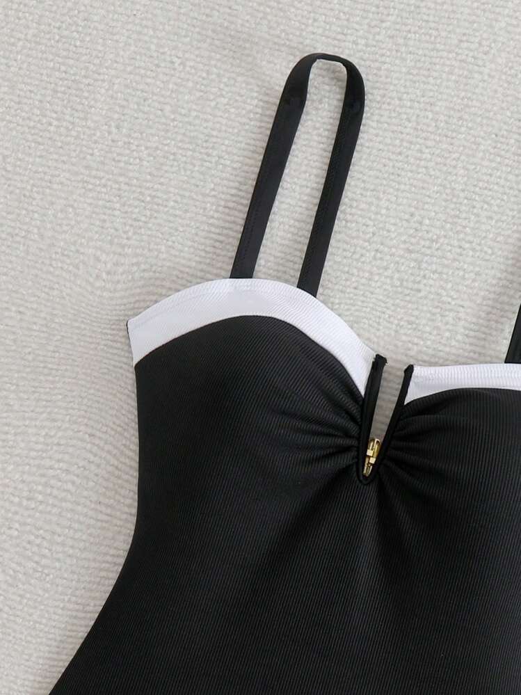 V-Neck Steel Underwire One-Piece Swimsuit Summe, foto 8