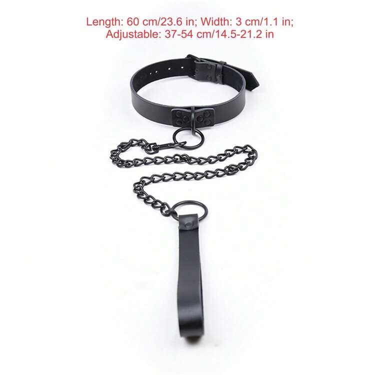 Bondage Leash Collars Set Halloween Christmas Gift Leather Neck Choker Restraint en black, talla Talla Única