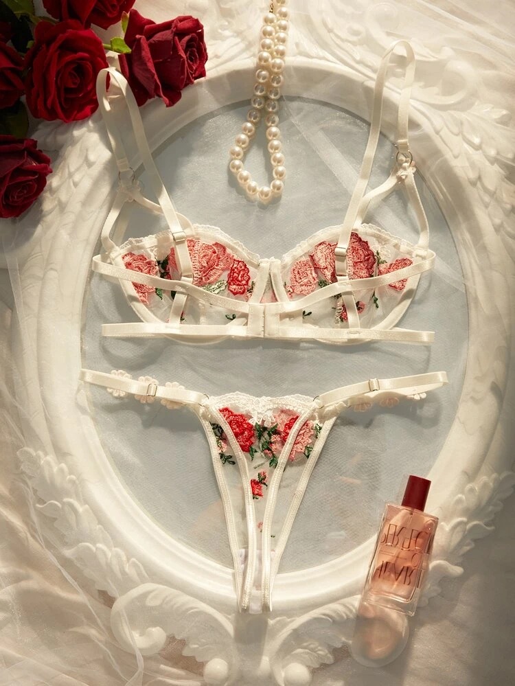 Gorgeous Embroidered Sexy Bra And Panty Lingerie Set, foto 2
