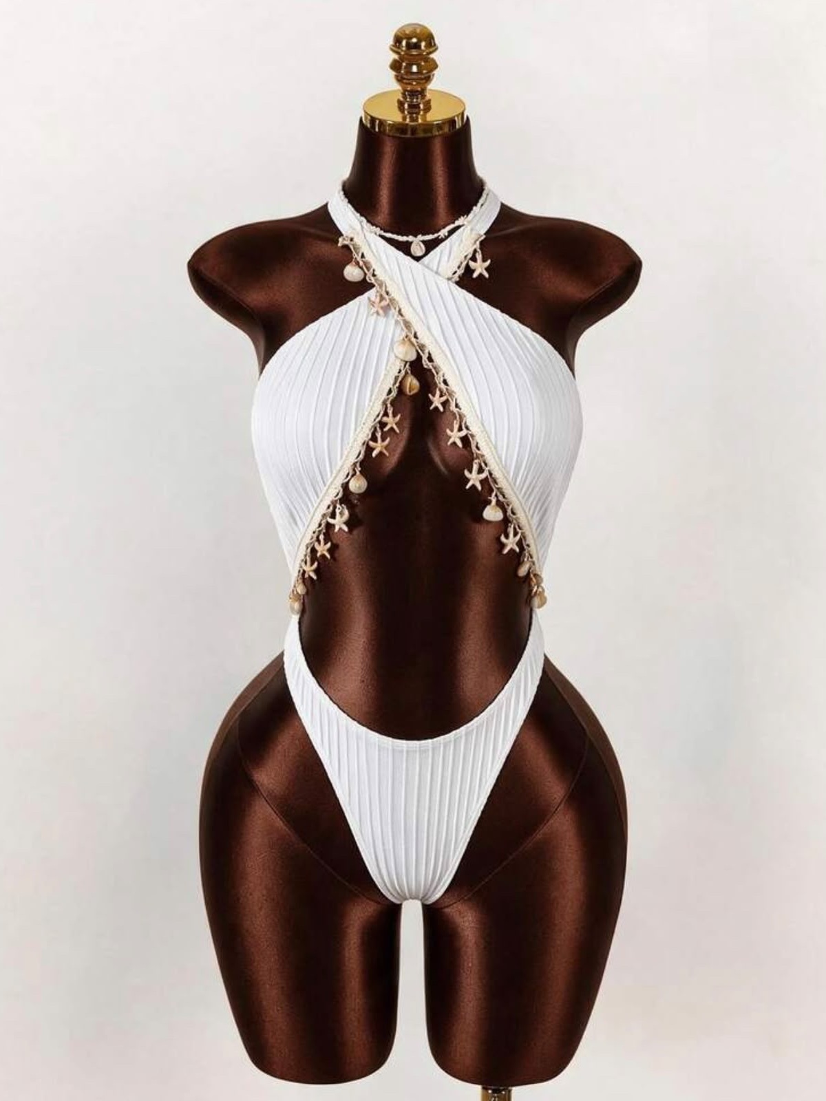 Traje de baño 1 pie en cafe, talla M
