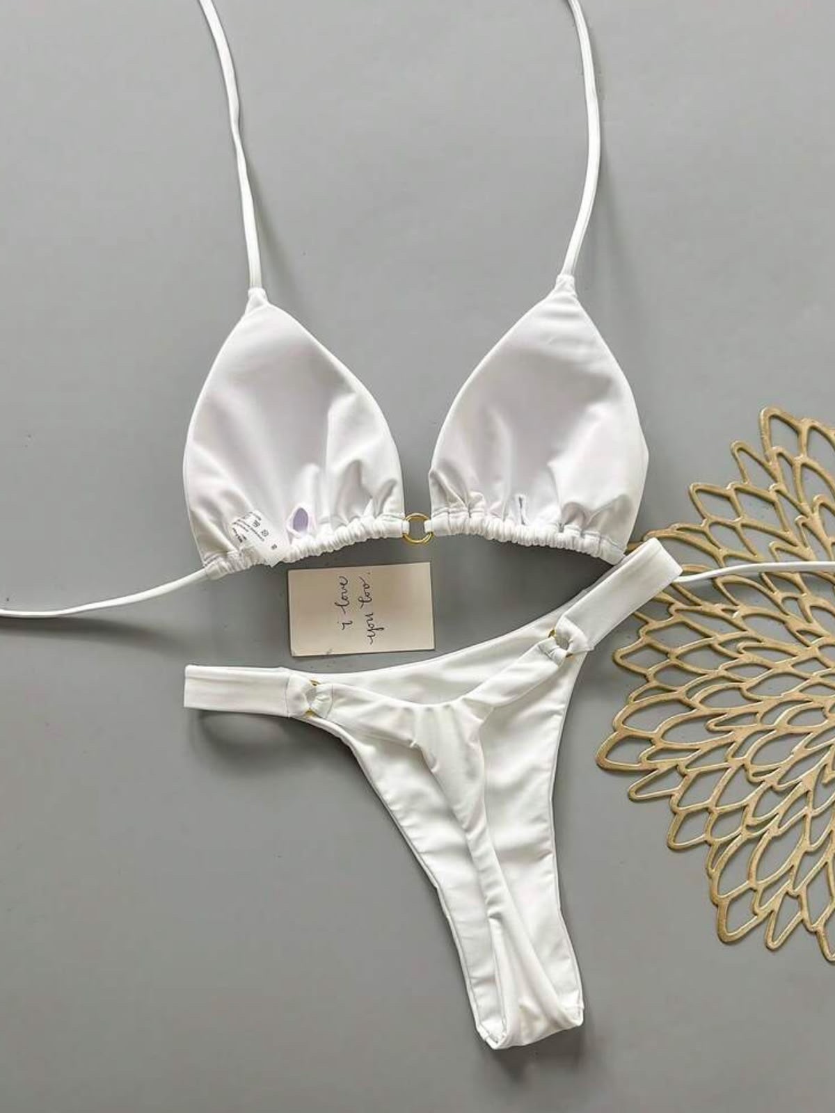 Traje de baño blanco en blanco, talla M